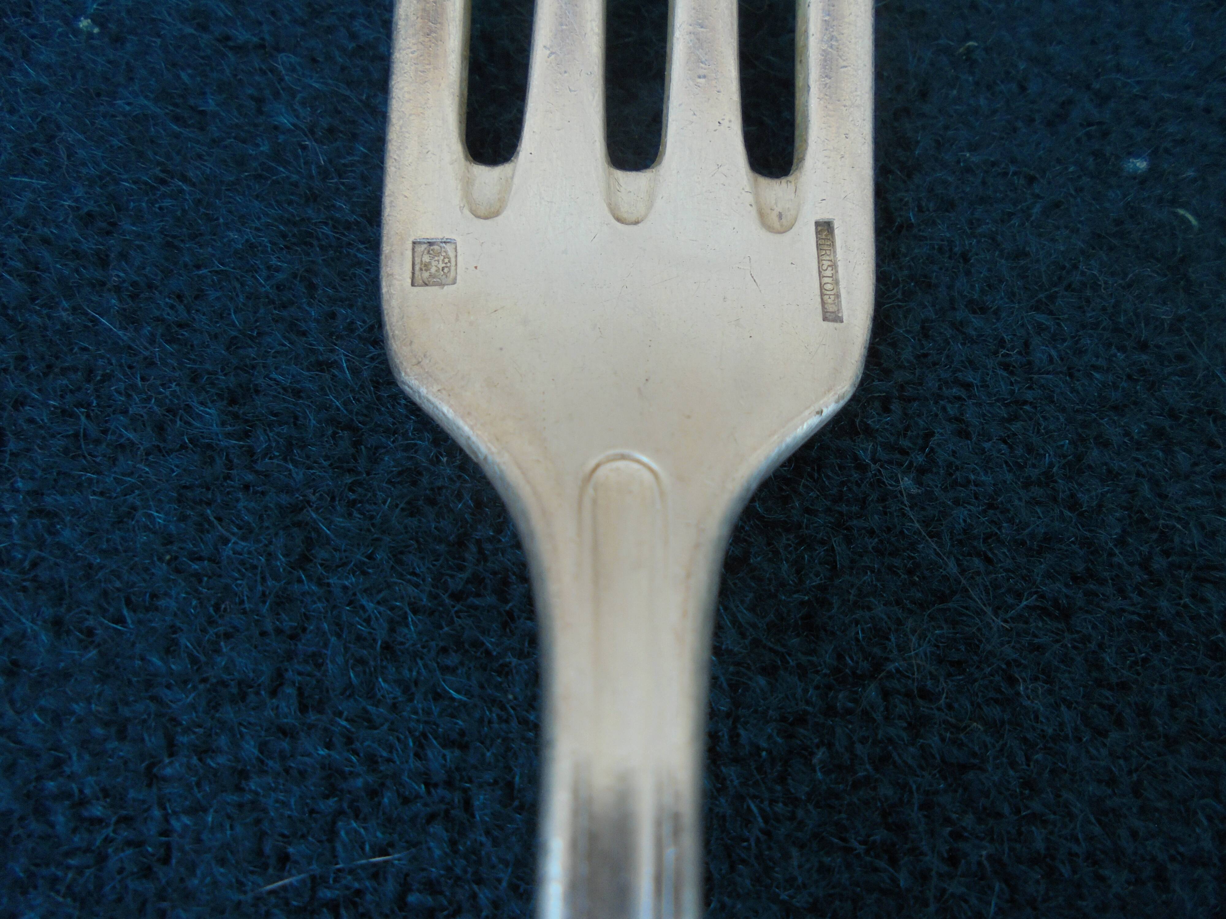 6 forks silver metal christofle mle laurel canals