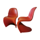 Pair of red chairs Verner Panton edition Vitra