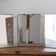 Vintage triptych barber mirror