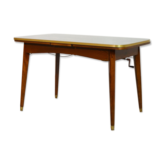 Table 4 à 6 personnes avec rallonges monte et baisse vintage 1960s