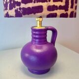 Expressive table lamp in Plum Black made from a vintage design vase by WGP.