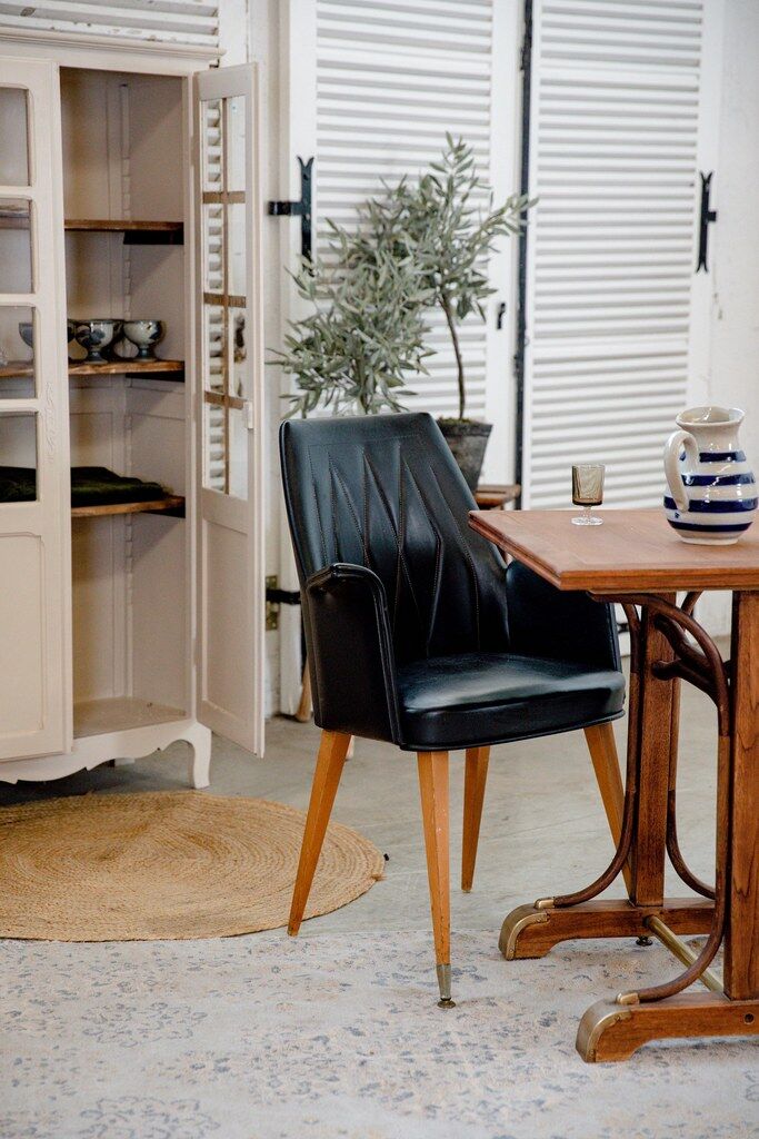 Curved wood bistro table