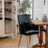 Curved wood bistro table