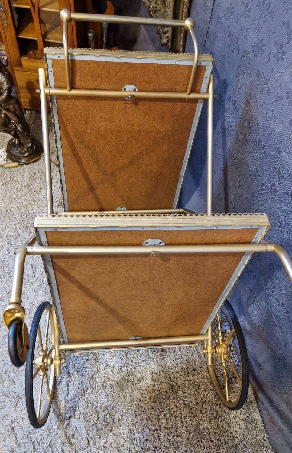 Brass rolling trolley