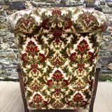 English cane and velvet armchair, Chippendale style