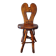 Vintage solid wood chair, popular art, brutalist style, 1950s, heart-shaped backrest.