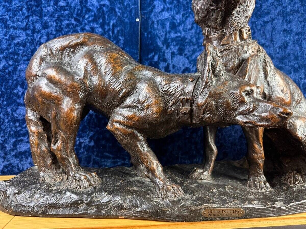 Thomas François Cartier: Monumental Group in Terracotta with Patina Finish