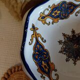 Serving dish in 3 parts + vintage wrought iron handle