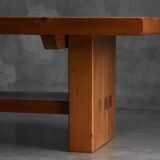 Alpine elmwood dining table in the style of Pierre Chapo, France, 1960s