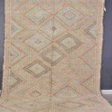 Oushak Vintage Turkish  wool Kilim Rug sku1886