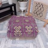 Handmade Berber pouf in wool 60 X 60 X 20 CM