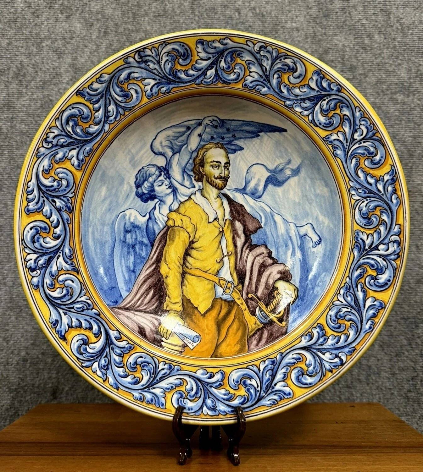 Talavera earthenware, Spain: large dish decorated with a mythological scene