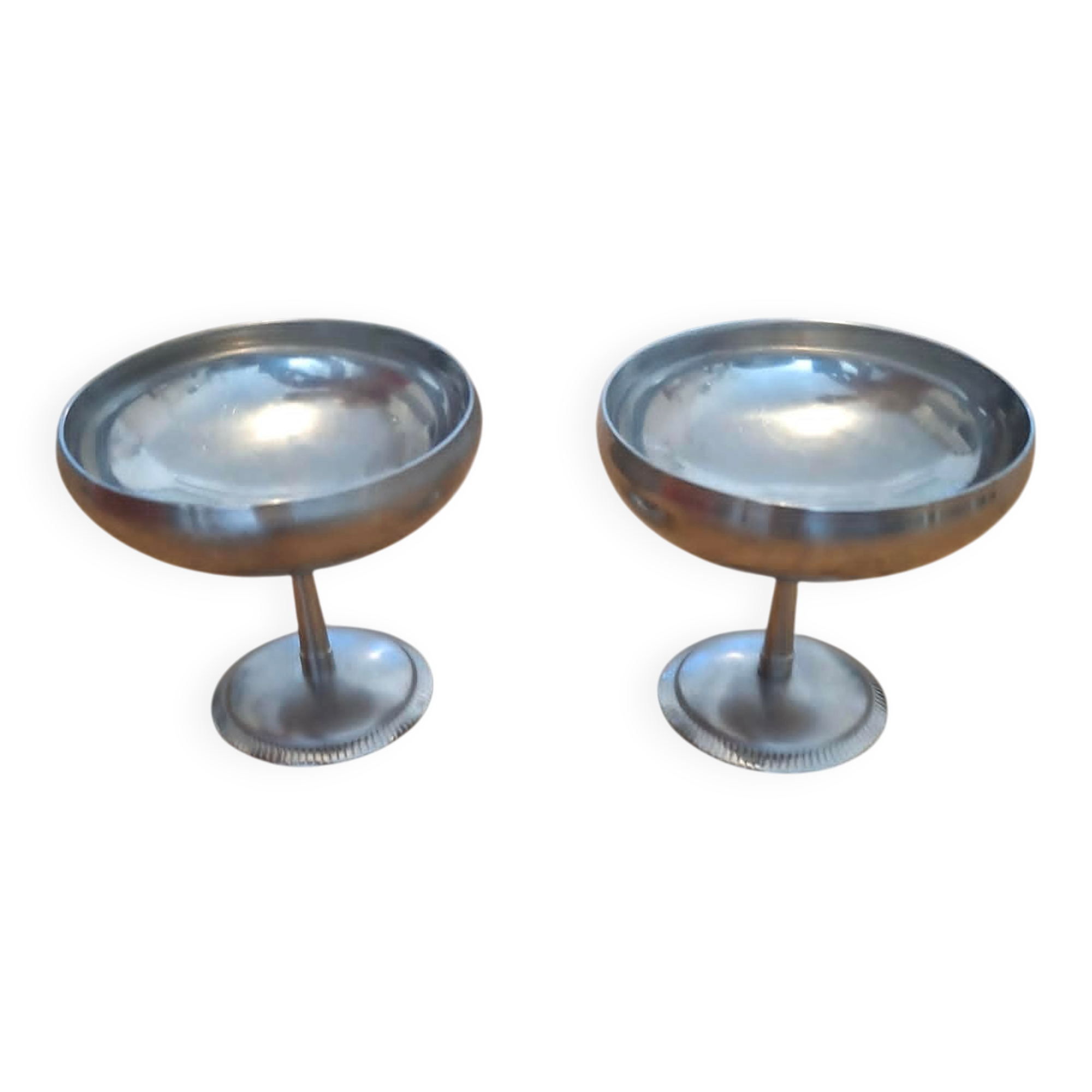 Set of 2 stainless steel ice cream bowls 18-10 Létang and Rémy