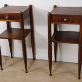Art Deco pair of nightstands in walnut – 1940s