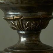 Antique Table Lamp in Patinated Brass and Silver, 19th Century