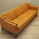 Orange leather sofa, Danish design, 1970s, production: Denmark