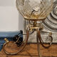 Table lamp, tripod, golden brass, vintage, 50s
