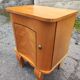 Pair of vintage curved wood bedside tables art deco style