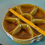 Set of 6 oyster plates in Gien earthenware