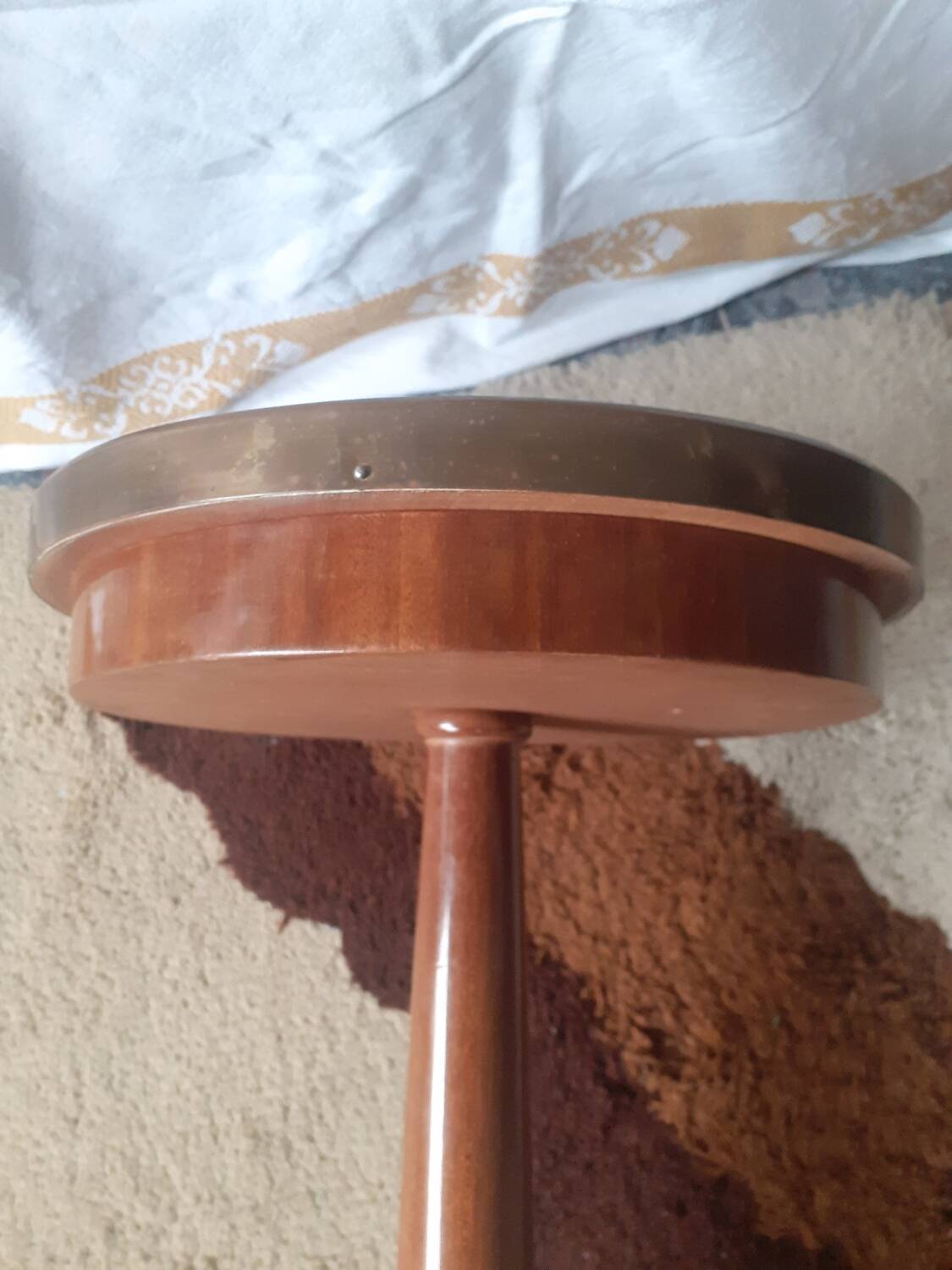 Mahogany and marble pedestal table