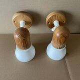 Set of 2 pine wall lights from the 80s