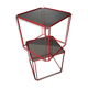 Metal wire and glass cube bedside tables