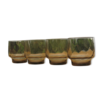 4 amber black glasses lever
