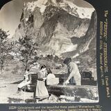 Old photography stereo, stereograph, luxury albumine 1903 Bernese Alps, Switzerland
