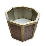 Planter in chrome steel and wicker