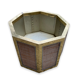 Planter in chrome steel and wicker