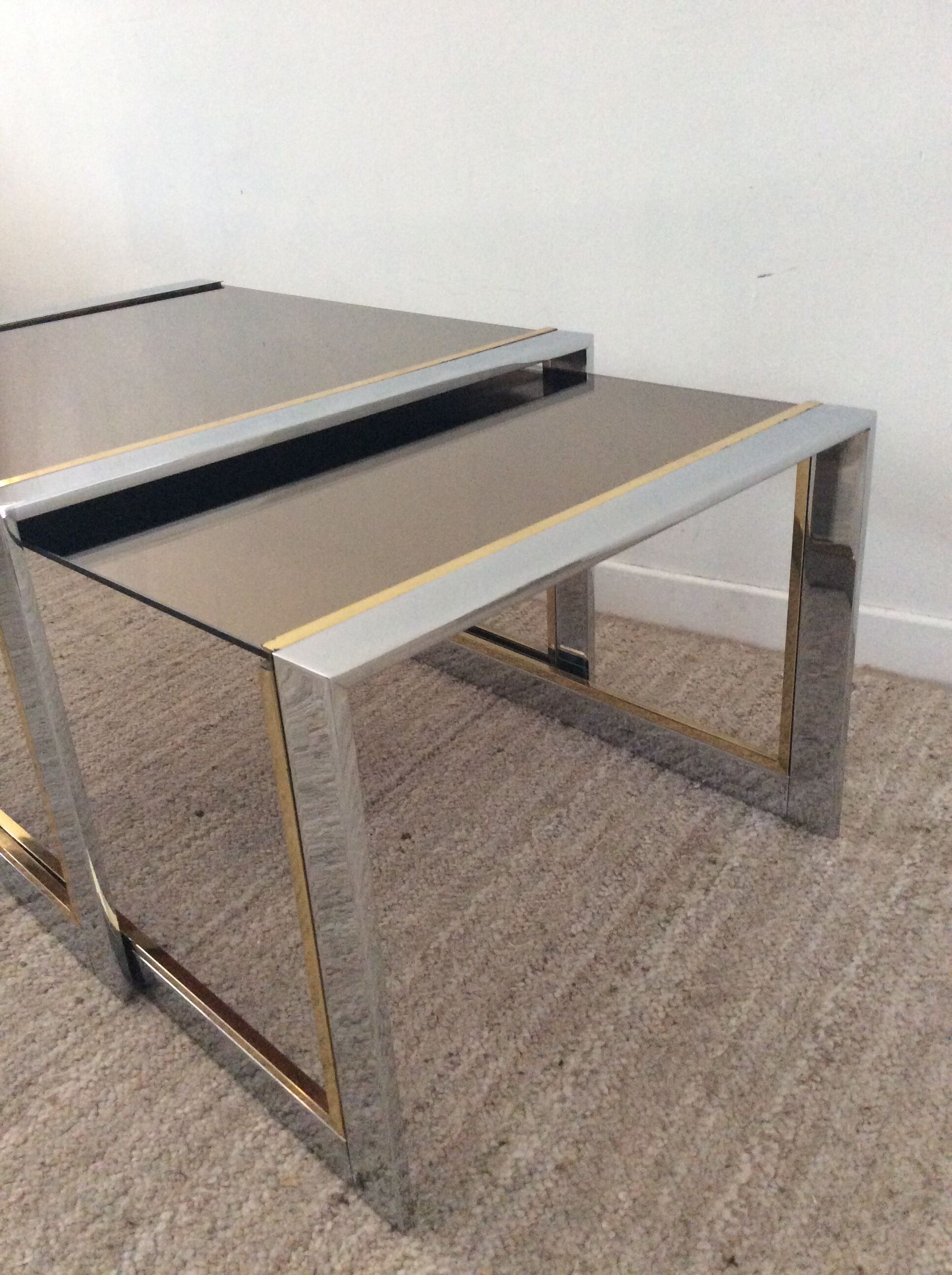 Duo of nesting tables Romeo Rega Italy from the 70s