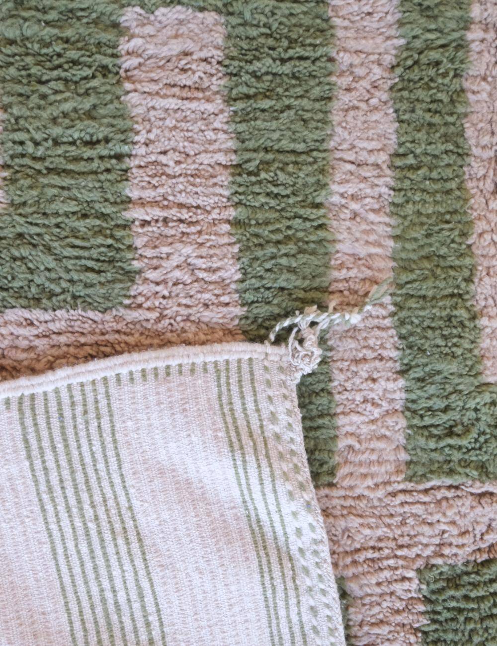 Tapis Contemporain Vert et Beige - 305 x 250 cm