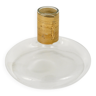 Vase or decanter by Carl Aubock with wicker top, mid-century, Austria, 1950s.