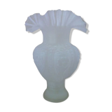 Vase corolle fleurs en verre opaline