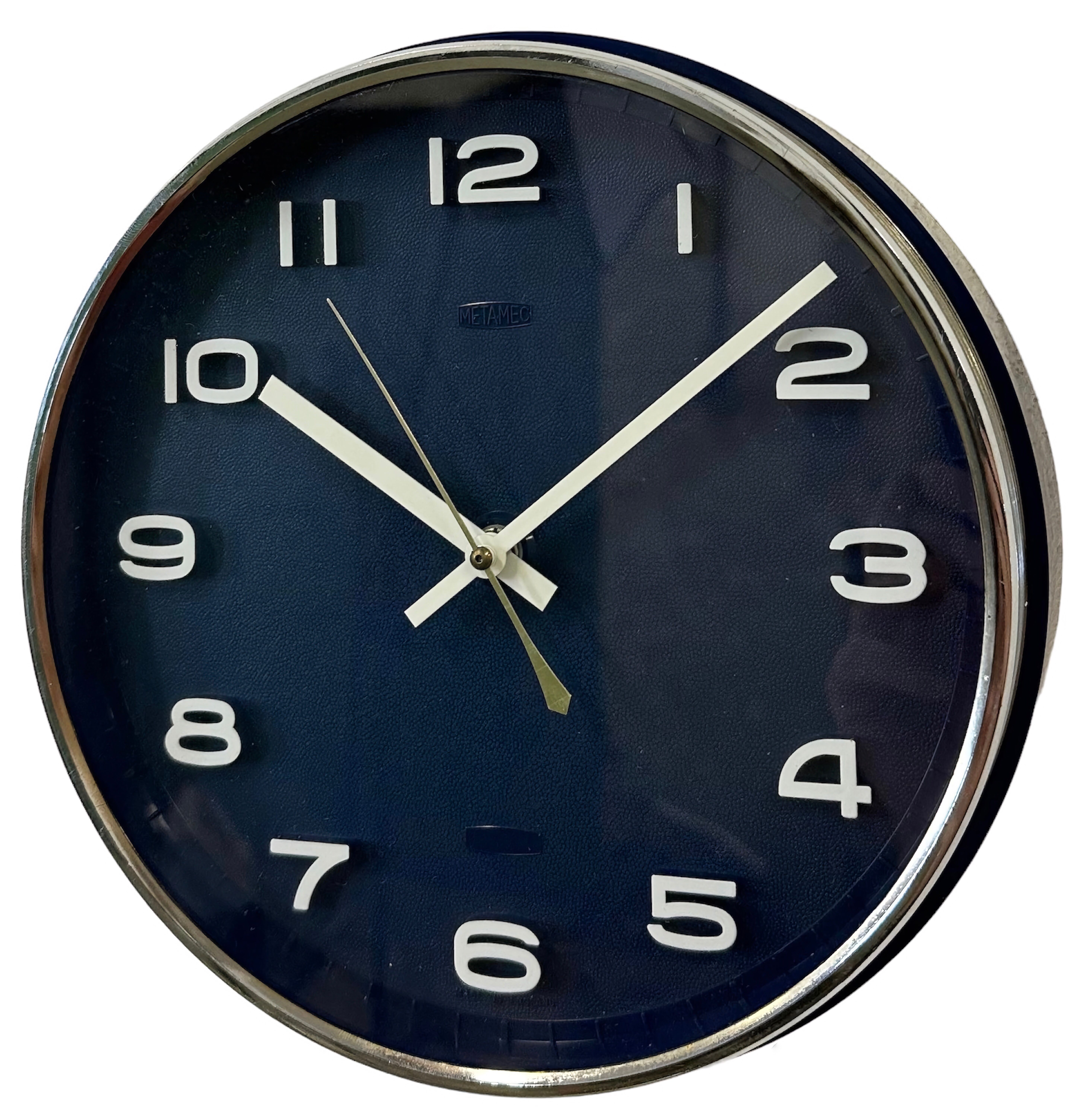 Vintage Blue Bakelite Electric Wall Clock from Metamec, 1970s
