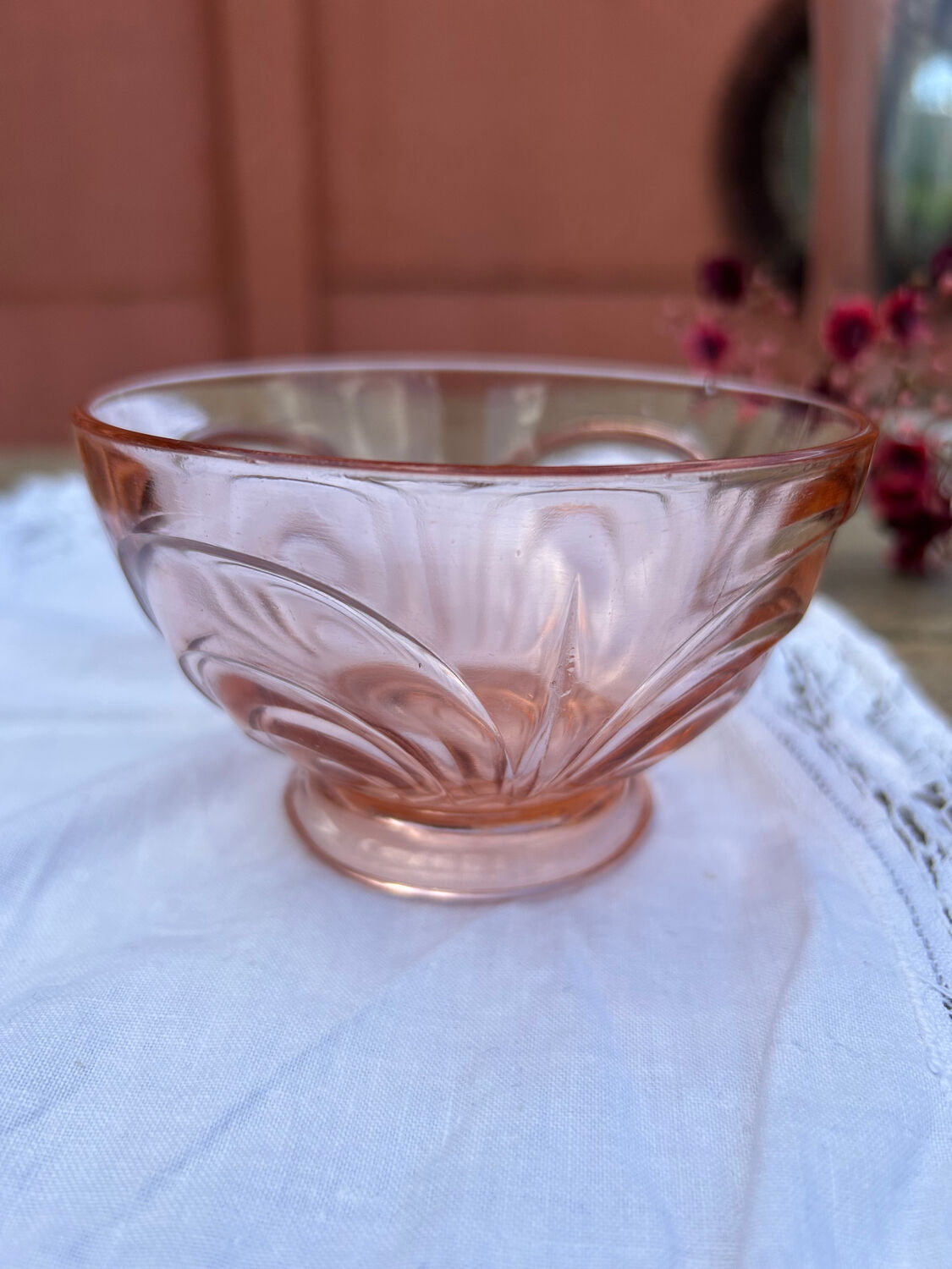 Bol en verre rose