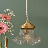 Suspension abat-jour vintage en verre