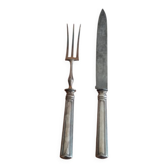 Silver leg of lamb service set