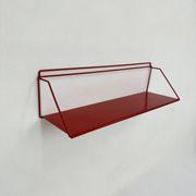 Vintage red metal wall unit book shelf , 1970s