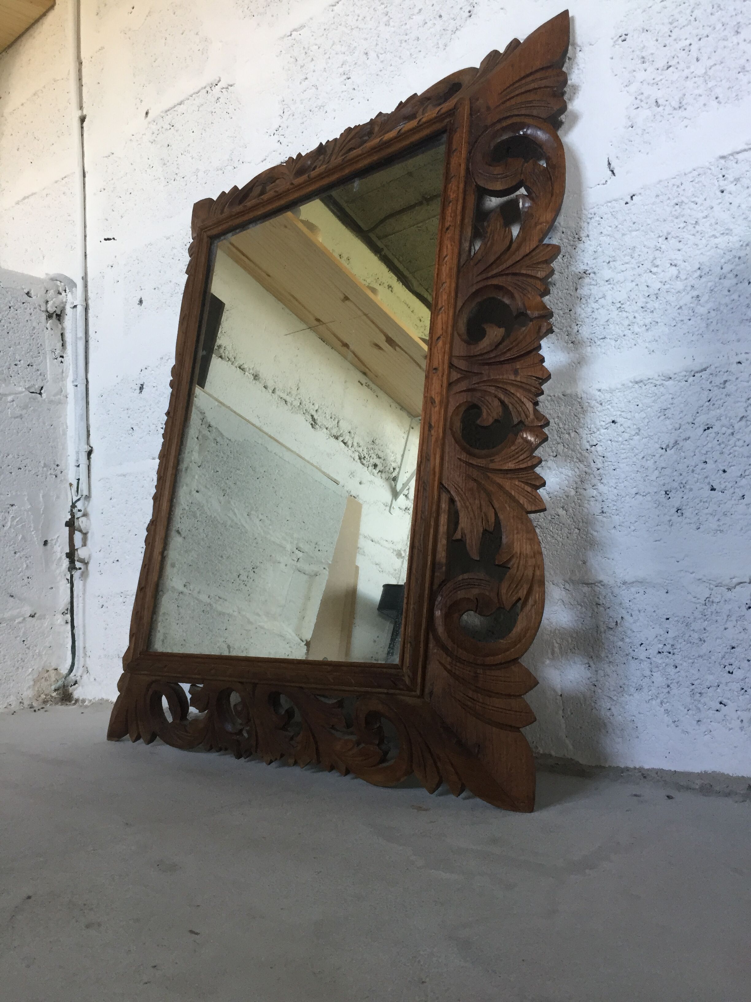 Vintage wooden mirror