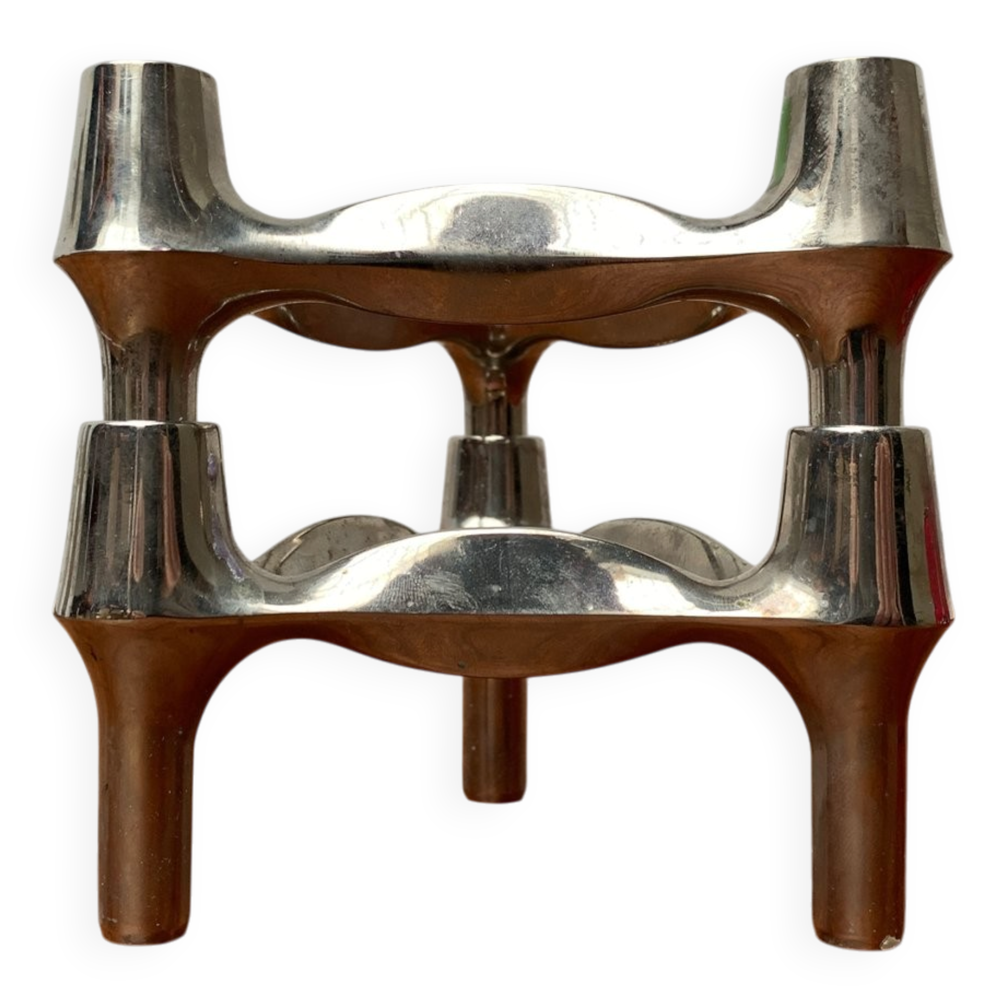 Stackable German candle holder from the mid-century by BMF, 1960s, set of 2.