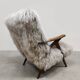 Scandinavian vintage sheepskin armchair