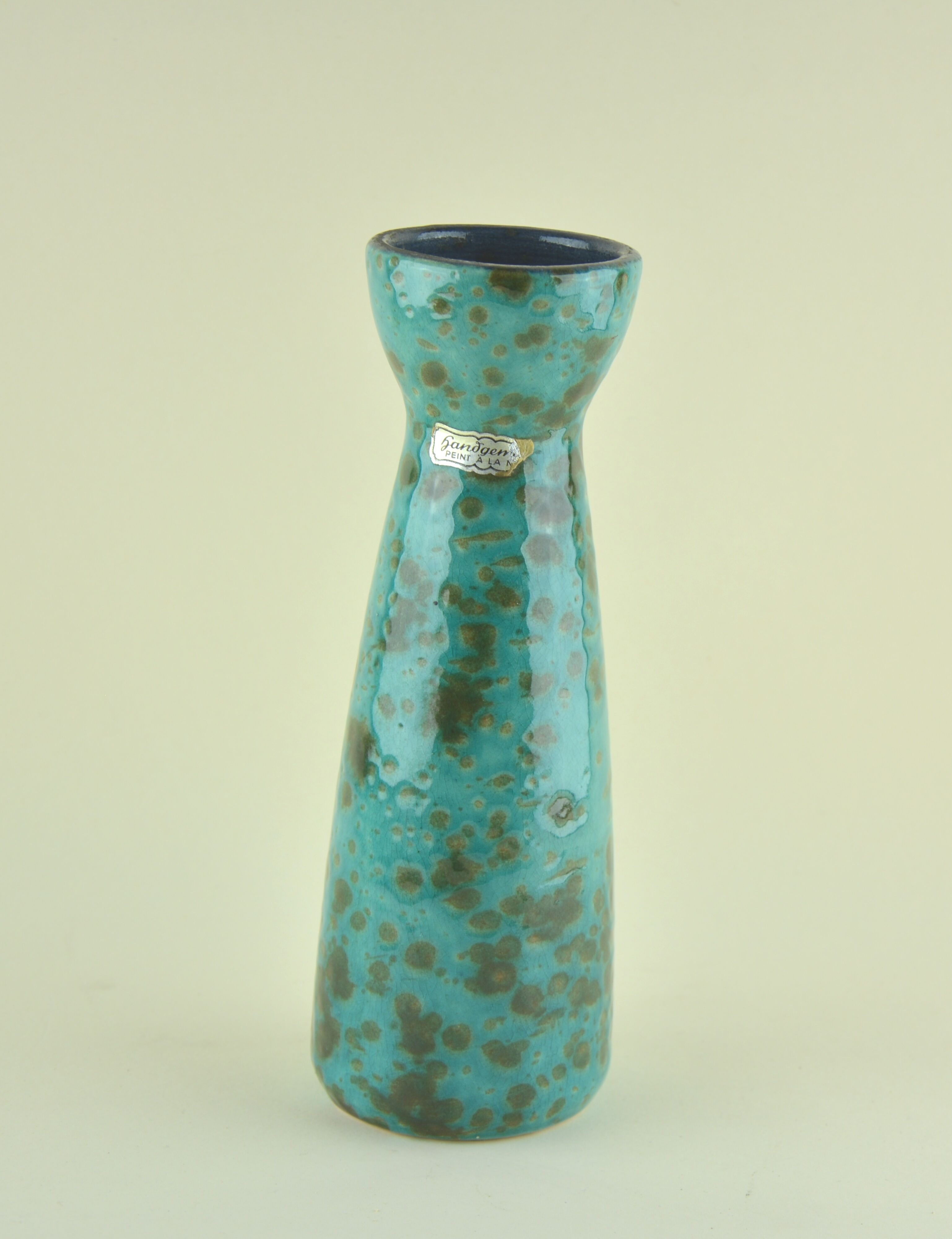Speckled green vase West germany