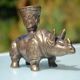 3 animal-shaped bronze candlesticks