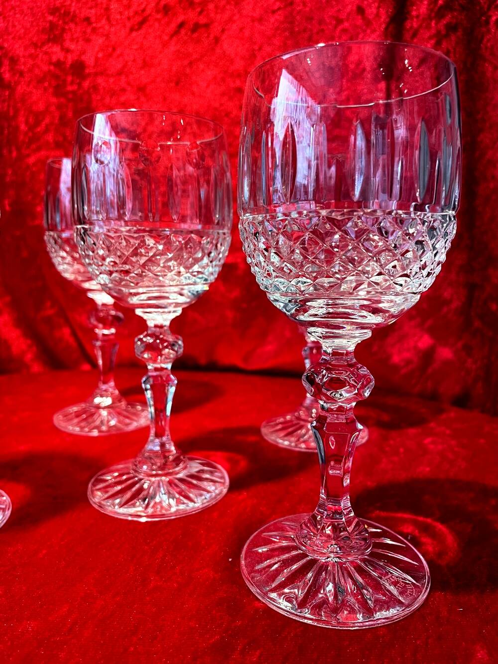 Set of 5 etzel bitche crystal wine glasses