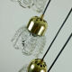 1960s mid century cascading lamp 7 flower-shaped glass shades and brass chandelier