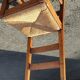 Ensemble de 4 chaises bois paille brutaliste