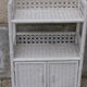Library, small furniture, rattan, Wicker, woven white, vintage 1970