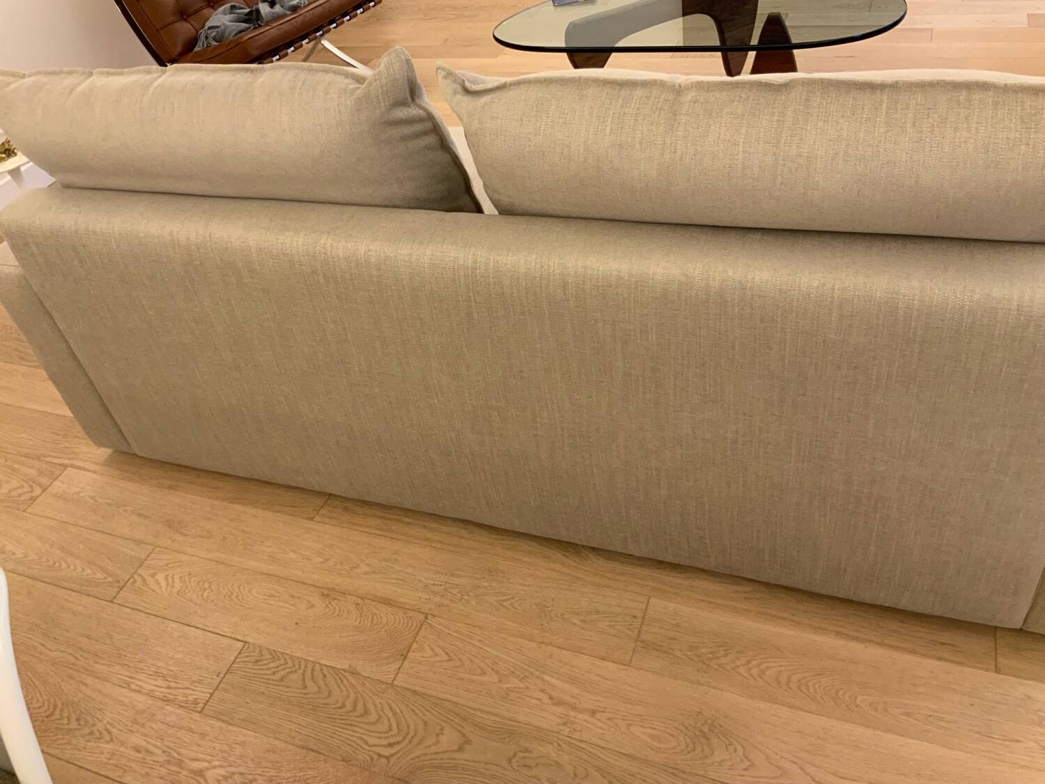 Maries Corner 3-seater sofa Dakota model in mottled beige color