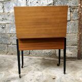 Worker wood teak and brass and metal feet 1950 1960